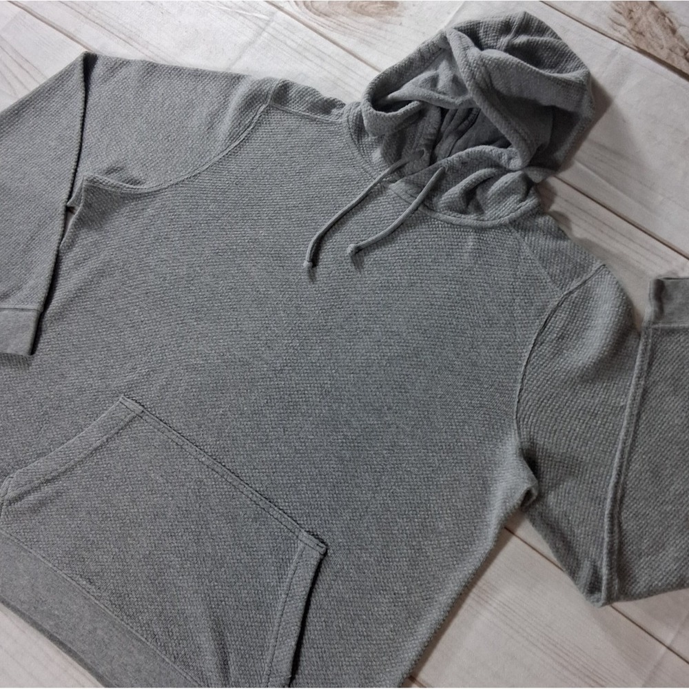Abercrombie & Fitch Waffle Knit Hoodie Men's M Gray Pullover Sweatshirt Medium